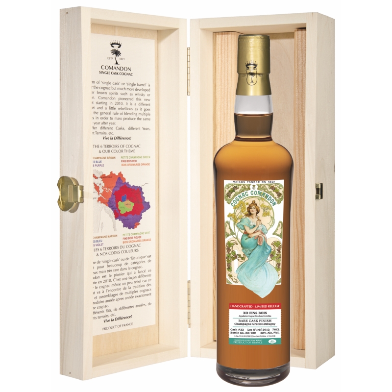 XO Fins Bois Lot 2012 affinage Rare Cognac Comandon édition limitée