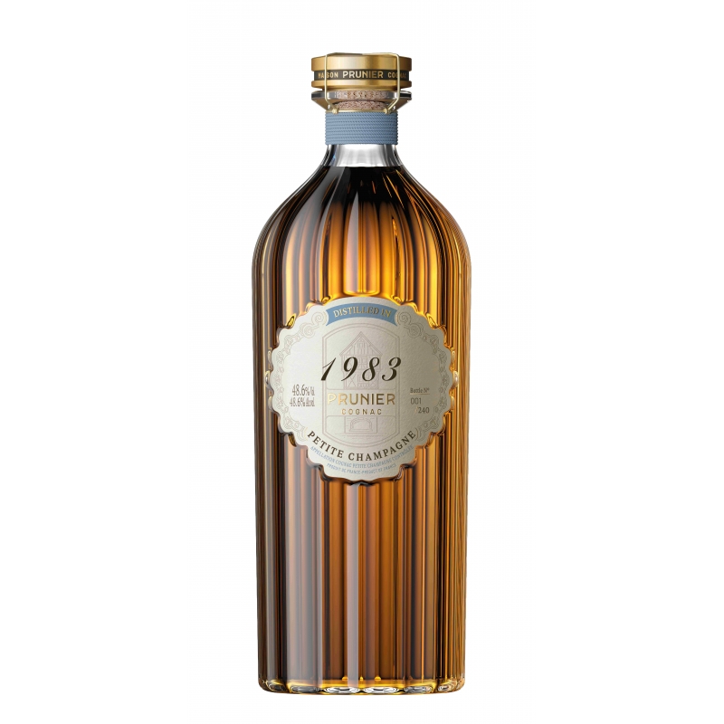 Millésime 1983 Petite Champagne brut de fût Cognac Prunier édition limitée